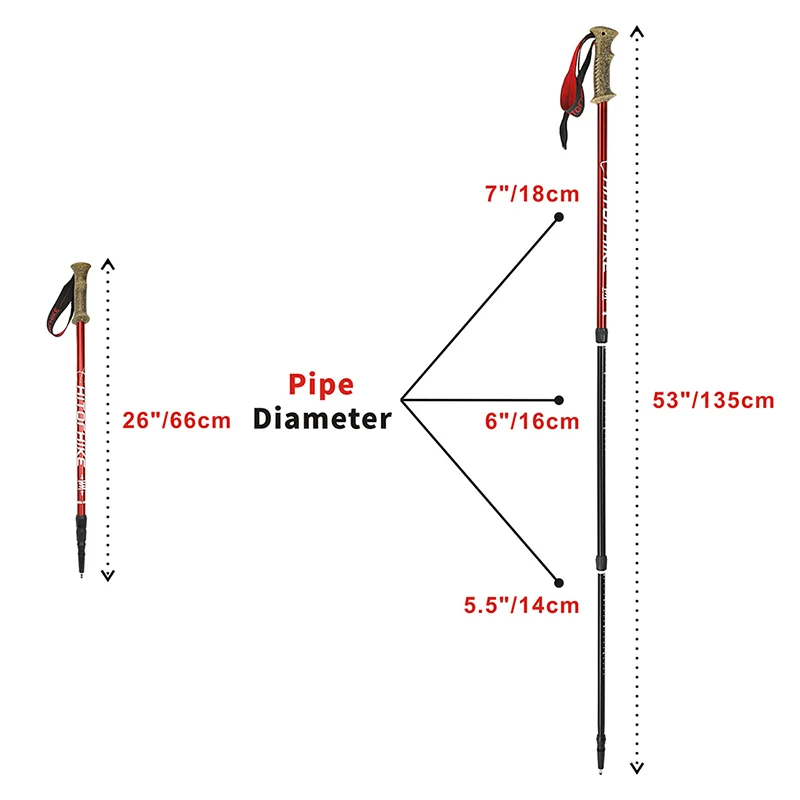 Hitorhike Outdoor Viagem Camping Caminhadas Escalada Bengala 6061 Alumínio Alloyalpenstock Esqui Trekking Pole 1 Par Chegada 21 6061 Alumínio AlloyAlpenstock Esqui Trekking Pole 1 par Chegada