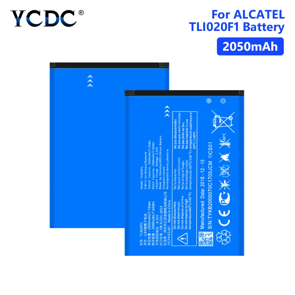 

2050mAh TLi020F1 OT-7040D Lithium Polymer Battery For TCL J726T Alcatel One Touch Pop 2 5042D Mobile Phone Batteries