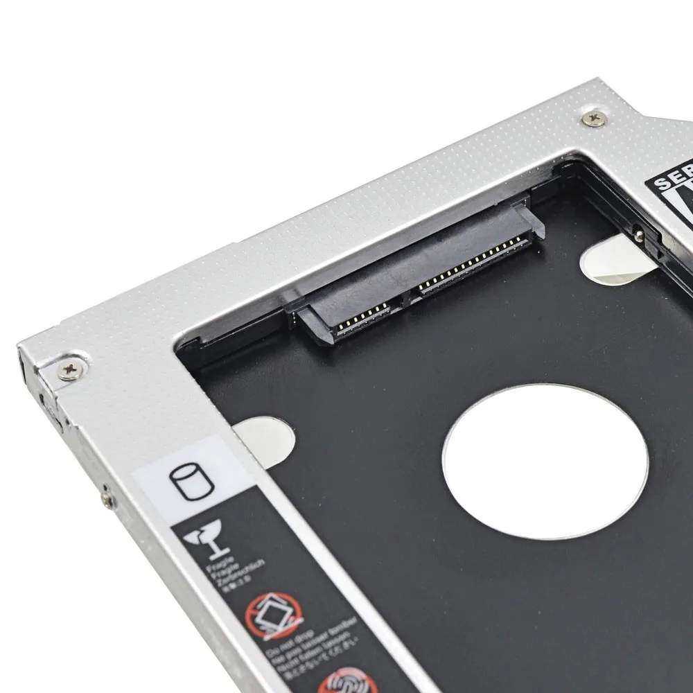 For HP EliteBook 2530p 2540p Aluminum 2nd HDD Caddy 9.5mm SATA TO SATA 3.0 2.5" SSD Up To 2TB Hard Disk Case Enclosure Optibay 2.5 hdd box