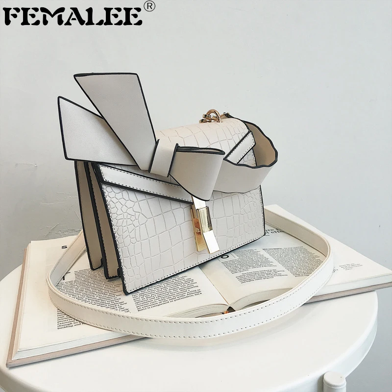 

Stone Pattern Fashion Women Handbag Bow Knot Strap Tote Bag Lady Luxury Designer Multi-layer Crossbody Messenger Bags Lock Sac