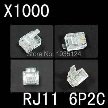 

factory sell 1000pcs RJ11 6P2C connector Modular Plug Network Cable Connector Clear