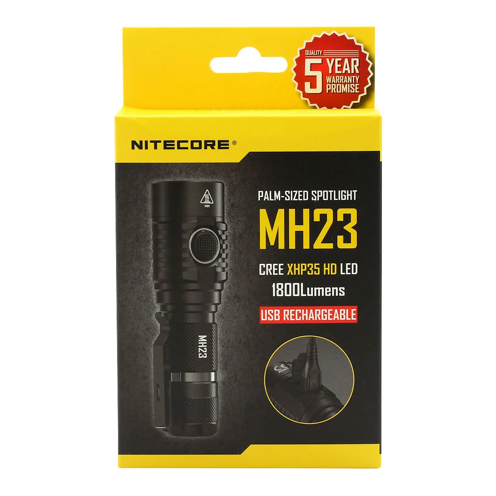 TOPSALE NITECORE MH23 фонарь 1800LMs CREE XHP35 HD СВЕТОДИОДНАЯ мини-лампа водонепроницаемый фонарик 3500 мАч перезаряжаемая батарея