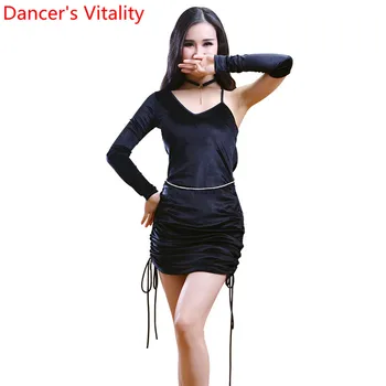 

2019 New Belly Dance Practice Garments Indian Oriental Dance Performance Costume Velour Modal Drawstring Backless Dress Clothes