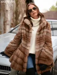 Arlenesain заказной Новый 2019 Королевский норковый меховое Женское пальто