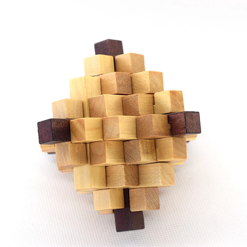 Wooden Children Early Education Puzzle Two - Color Big Pineapple Hole Ming Lock  Parent - Child Interaction Wooden Unlock Game