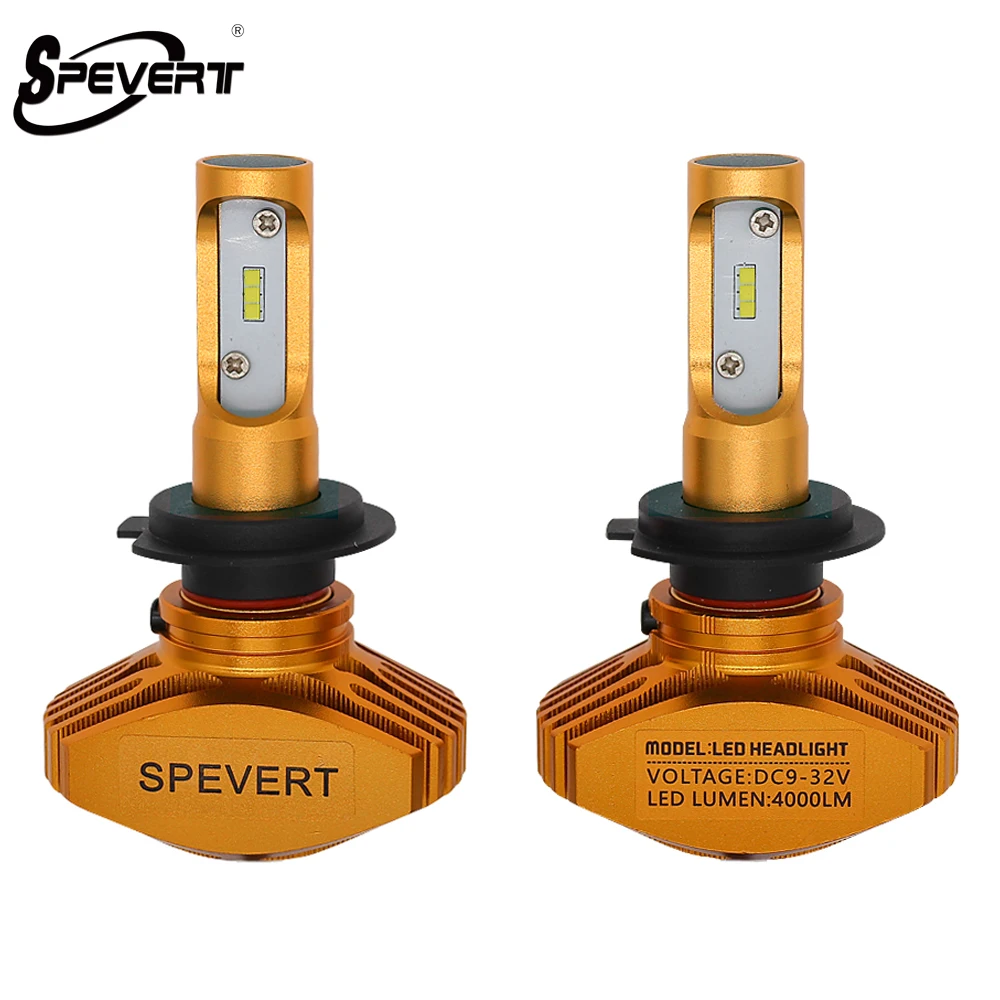 SPEVERT 2X 80W 8000LM LED Bulb Headlight H4 H7 H8 H9 H11 H1 9005 HB3 9006 HB4 9003 HB2 Car Light Fog Lamp Automobiles 6000K CSP