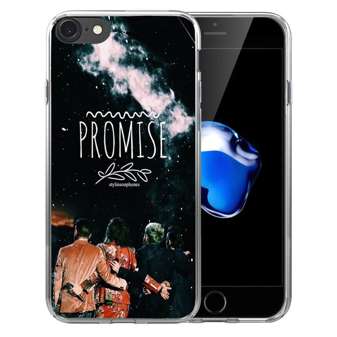 For iPhone X 8 7 7Plus 6 6S 6splus 5 5S SE Soft Silicone TPU case One Direction harry styles butterfly promise Clear Coque shell |