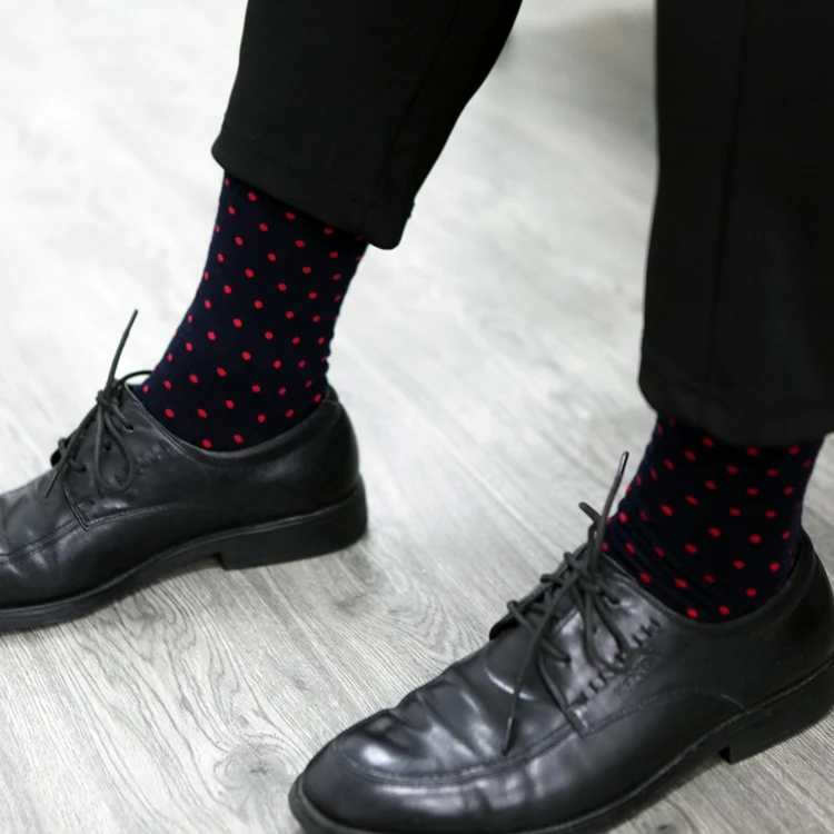 Новые мужские цветные носки в деловом стиле, носки из чесаного хлопка, брендовые носки в горошек, новые носки для мужчин, американские