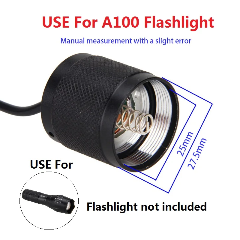 

Pressure Switch Controller for A100 Flashlight Torch Light Rat Tail Switch Please check the size and model when you purchase