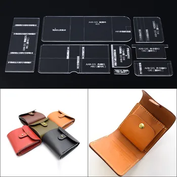 

Acrylic Stencil Laser Cut Template DIY Leather Handmade Craft Short wallet Sewing Pattern 10.5*10*2cm