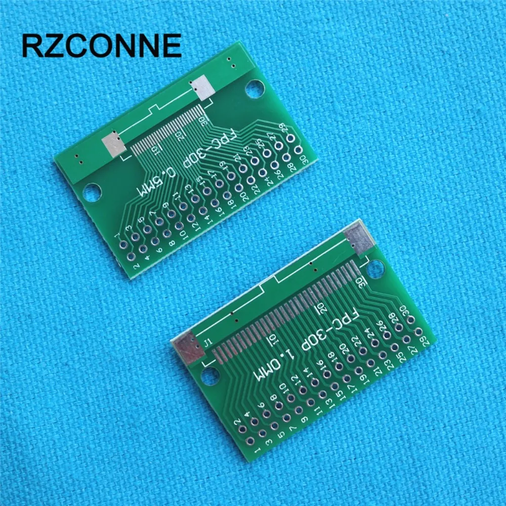 2pcs/lot 30P FFC FPC Adapter Plate 0.5MM/1.0MM Pitch to 2.54mm 30Pin Flat Cable Socket Connector for PCB Board TFT LCD new | Компьютеры и