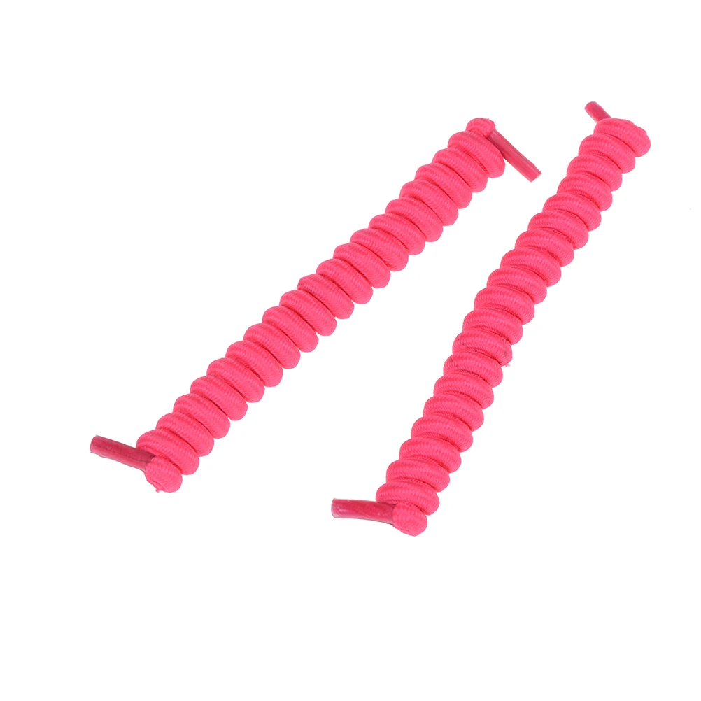 1 пара кудрявых эластичных шнурков без галстуков, детские шнурки для тренировок, цветные шнурки для детей и взрослых, лучшие спортивные плоские шнурки, горячая распродажа - Цвет: Розовый