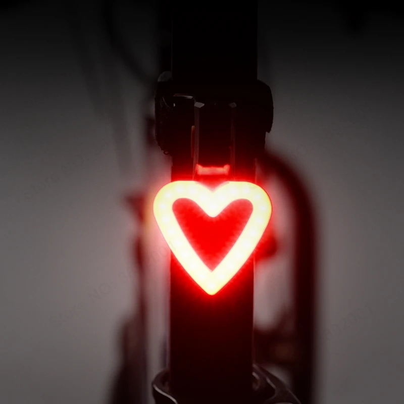 WHEEL UP MTB Road Bicycle LED Light Heart shaped IPX4 Taillight Bike