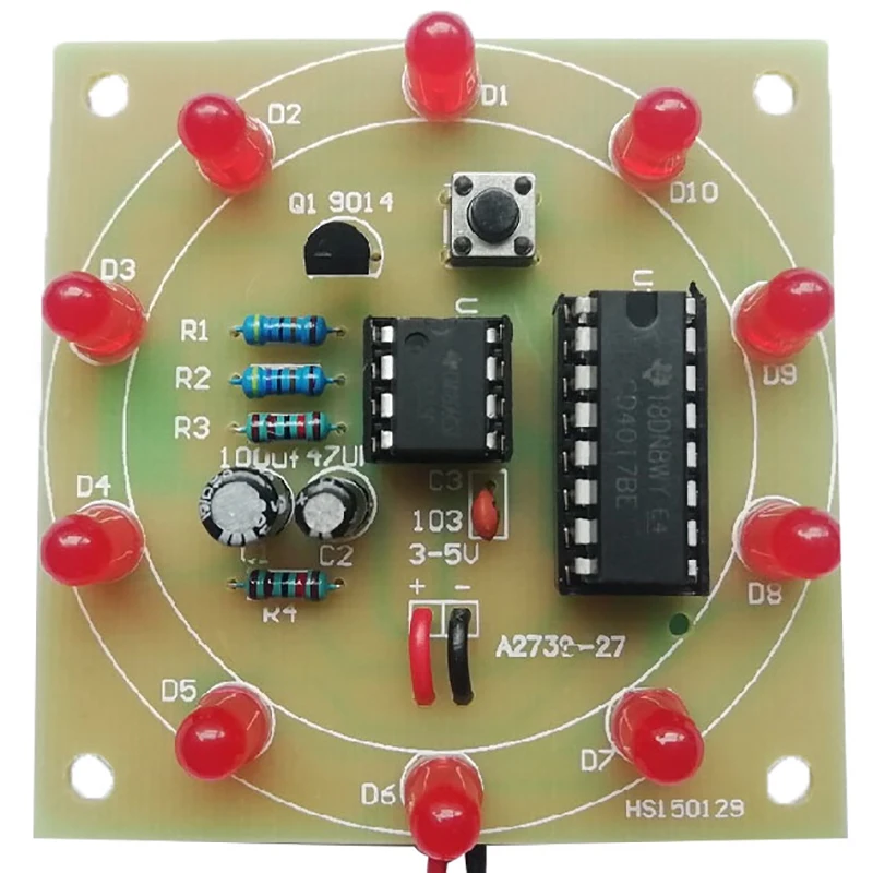 Electronicc DIY светодиодный светильник комплект круглый Lucky поворотный люкс CD4017 NE555 производственные части и компоненты сопротивление