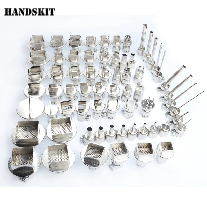 

65pcs/set Heat Gun Nozzles Heat Air Gun Solder Kit For 850 852 952 SOIC B QFP PLCC SOP IC Hot Air Soldering Station