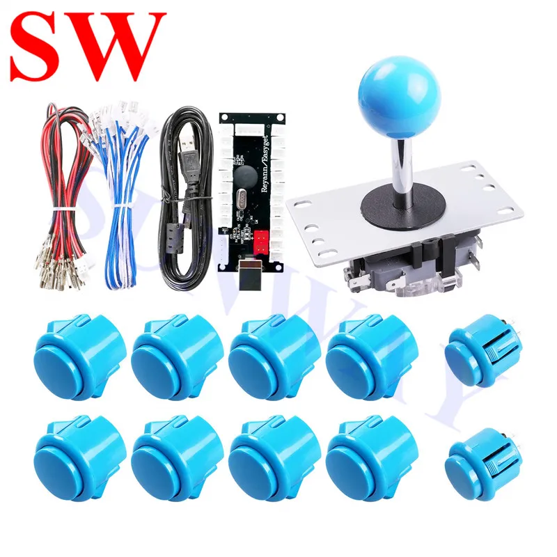 

DIY Kits arcade joystick with Mircoswitch/ Raspberry Pi Retro Game Controller Part/30mm BaoLian Push buttons for 1 player jamma