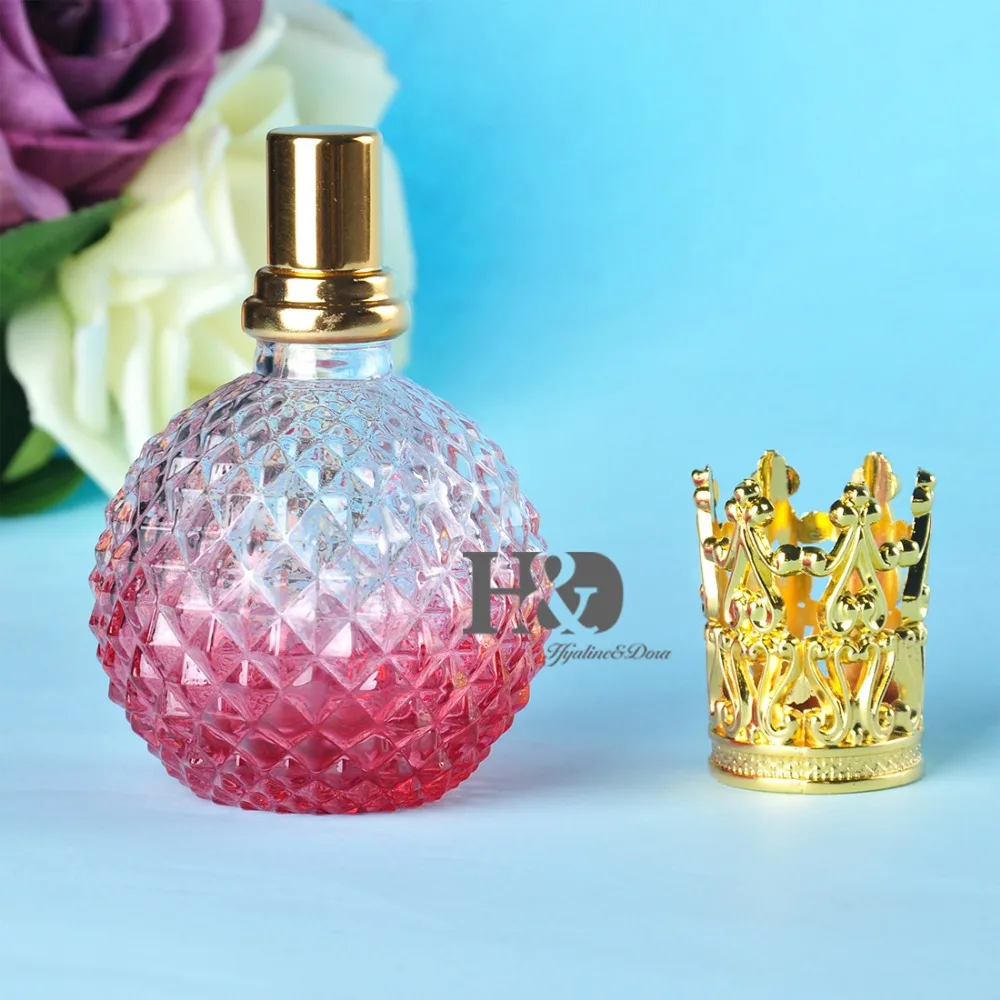 

110ML Empty Red Perfume Bottle With Gold Capsule Refillable Perfume Glass Bottle
