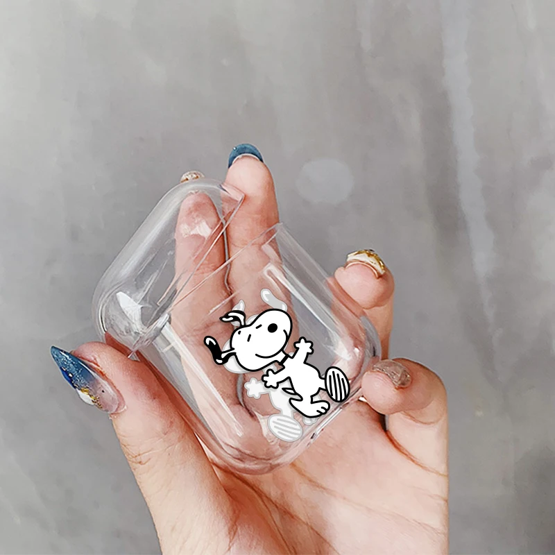 Headphones Case For Airpods Cute Transparent Hard PC Earphone Case For Airpod Cover Air Pods Cartoon Protector Charging Box Skin