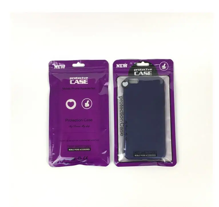 Размер: 12*21 см пластиковая застежка молния блокировки сотовый Чехол для телефона случае сумки с отверстием для подвешивания для iphonexs 8 7 plus 6s чехол для телефона упаковочный мешок на молнии - Цвет: purple