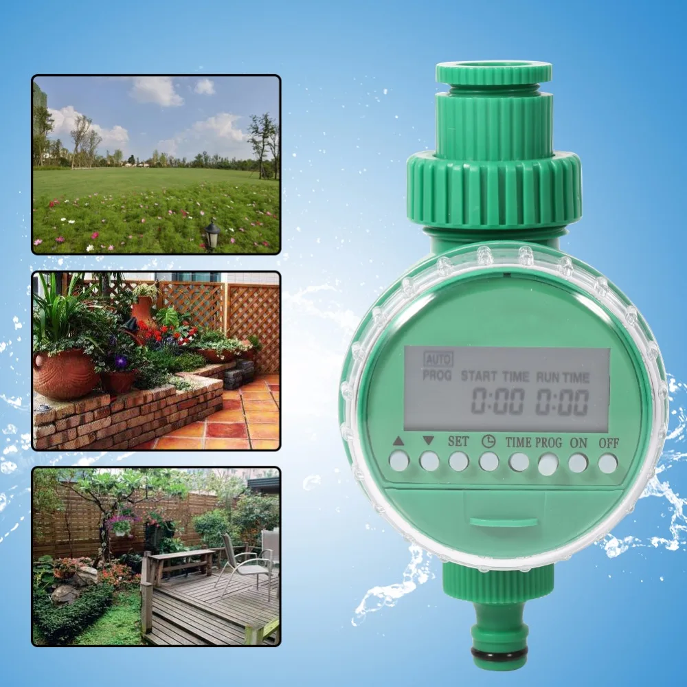Garden Watering Timer Ball Valve LCD Display Automatic Electronic Water