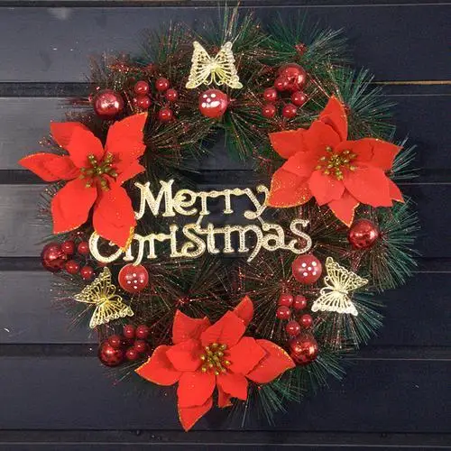 

Christmas Deer Cloth Art Wreath Rattan Reed Wreath Garland Christmas Decoration Ornaments Party Supplies Home Decor