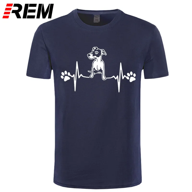 

New Jack Russell Heartbeat T Shirt Men Tee Short Sleeve Cotton Animal Funny Man Dog T-shirt Clothing