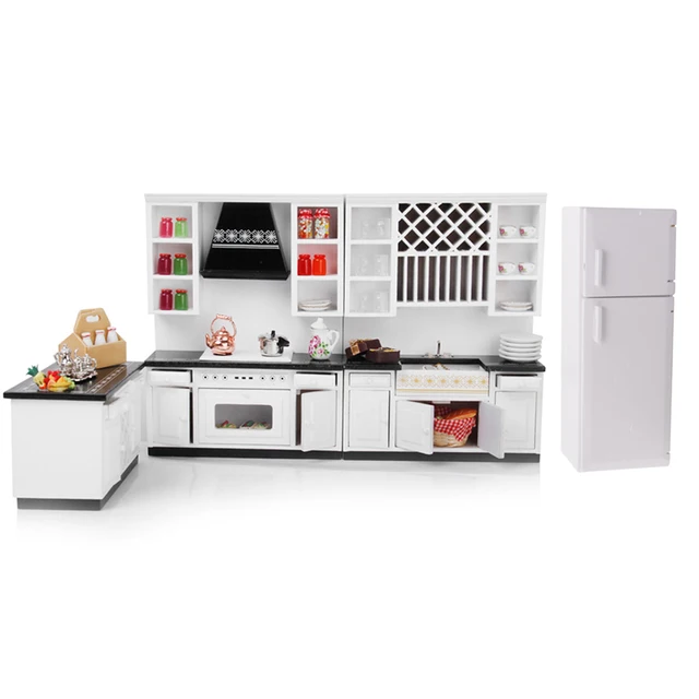 Best Price 1/12 Dollhouse Miniature White Wooden Cabinet Fridge Kitchen Dining Room Furniture Accessories Best Price 1/12 Dollhouse Miniature White Wooden Cabinet Fridge Kitchen Dining Room Furniture Accessories