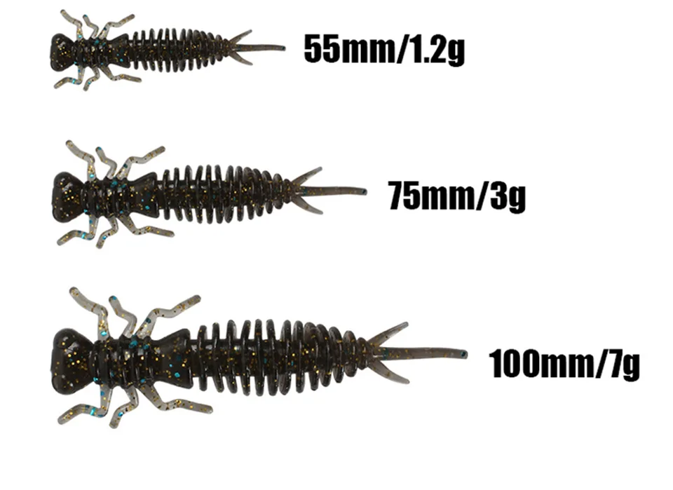 Amlucas личинка мягкие приманки 50 мм 75 мм 100 мм Силиконовые плавающие приманки isca искусственные мягкие приманки червь воблеры для рыбы окуня Щука ловля карпа