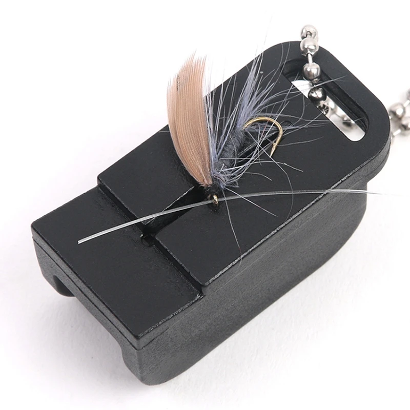 

High Density Plastic Lightweight Magnetic Tippet Threader With Fly Holder Black Mini Tippet Flies Connector Tools