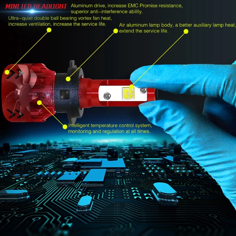 2 шт. высокопроизводительный H4 9003HB2 H7 H8/H11 9005 9006 120 Вт 20000LM светодиодный фар комплект луч лампы 6000 К