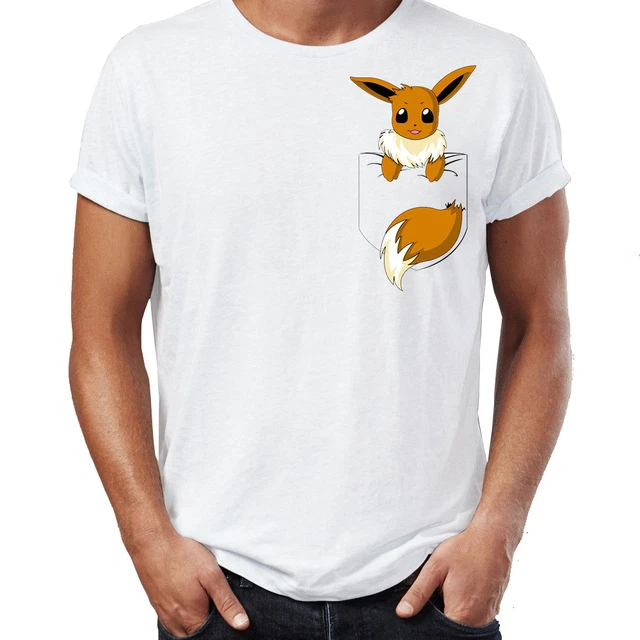 男性の Tシャツポケモンイーブイポケット Tシャツ進化おかしいクロスオーバーアートワーク素晴らしい Tシャツ Tシャツ Aliexpress