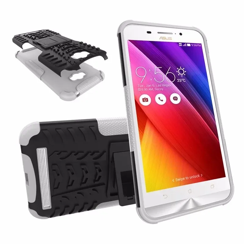 Luxury Armor TPU Shock Proof Silicone + Hard Case Cover For Asus Zenfone Max ZC550KL 5.5 inch Protective Back Cover With Stand (23)