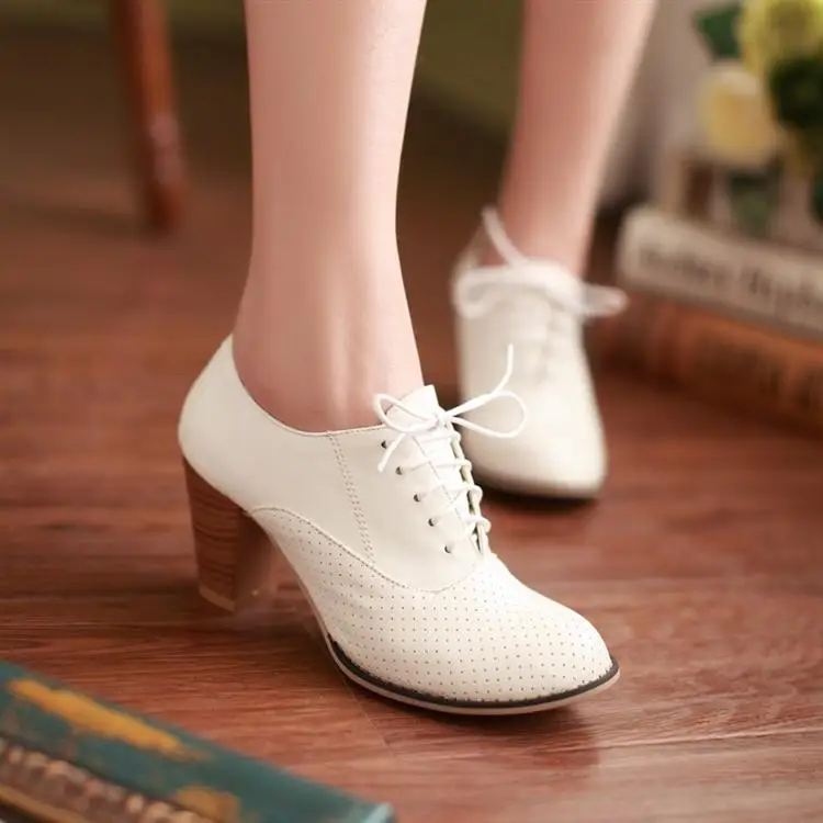 heeled oxford shoes womens