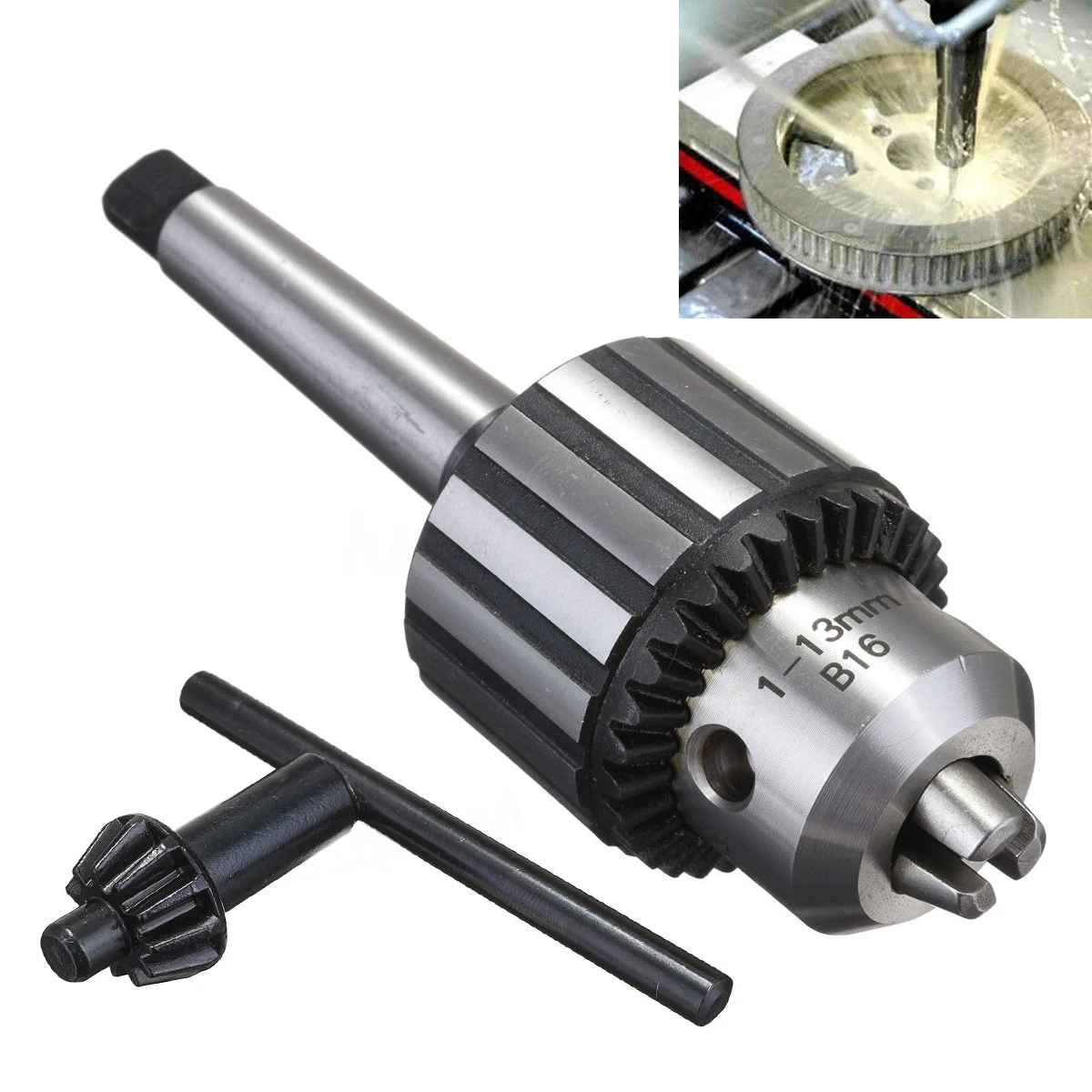 DWZ  5/64" To 1/2" Carbide Steel MT2 Mini Lathe Arbor Drill Chuck Self Tighten