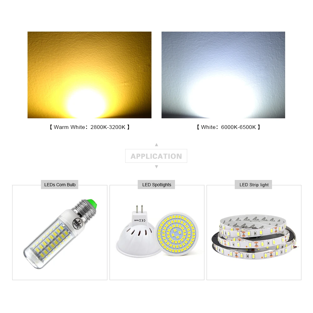 SMD 5730 2835 0 5 Вт светодиодные чипы 40 50 лм Белый/теплый белый СВЕТОДИОДНЫЙ ные лампы