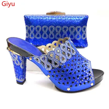 

doershow Newest African Women Matching Italian Design Shoe and Bag Set for Wedding Italian Shoes with Matching Bag set SVF1-17