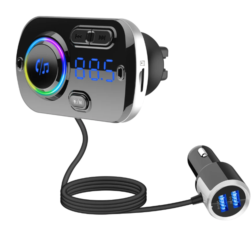 

BC49BQ QC3.0 12V Smart Fast Car Voice Control bluetooth Handsfree MP3 Player Digital Lights Universal Phone MP3 Music Player