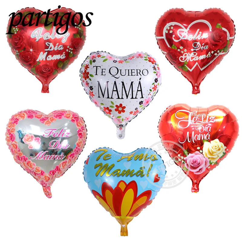 10 piezas unids 18 pulgadas impreso español madre lámina Globos Día de la madre forma de corazón helio amor Globos decoración mamá globo regalos Balaos 10 piezas unids 18 pulgadas impreso español madre lámina Globos Día de la madre forma de corazón helio amor Globos decoración mamá globo regalos Balaos
