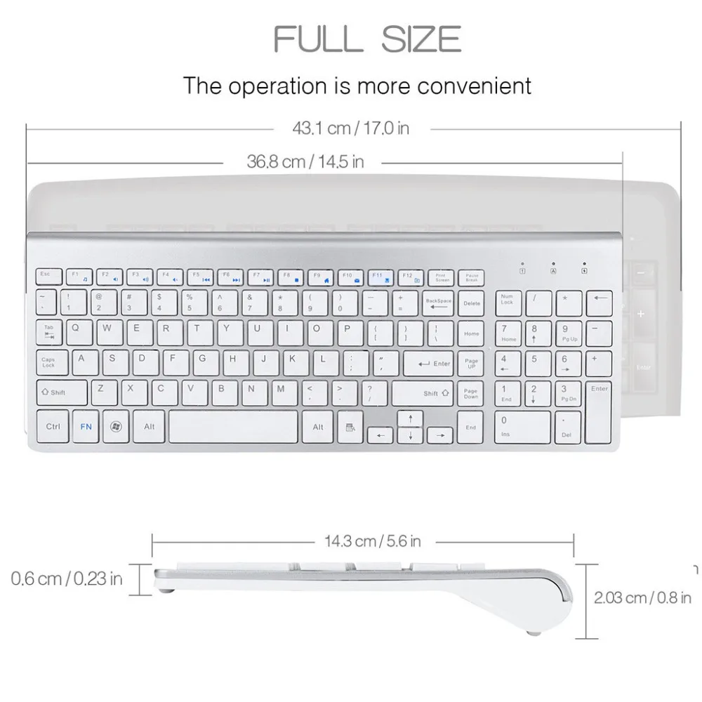 

2019 Stylish design Quickly control Mini Ultra-Thin Mute Mice comfortable 2.4 GH USB Wireless Keyboard Silent Mouse Set Combo