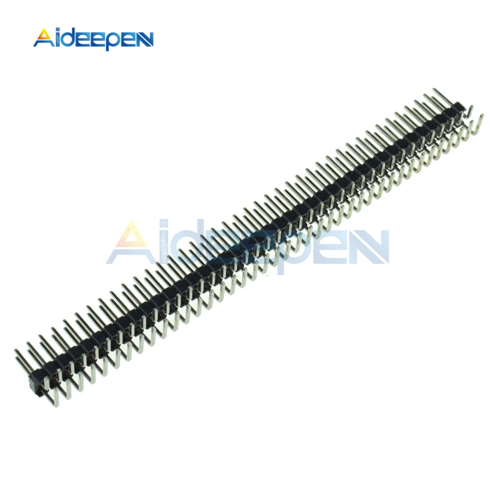 

20Pcs/lot Male Double Row Right Angle Pin Header Strip Pin Header Double Row 2.54mm 2 x 40 Pin