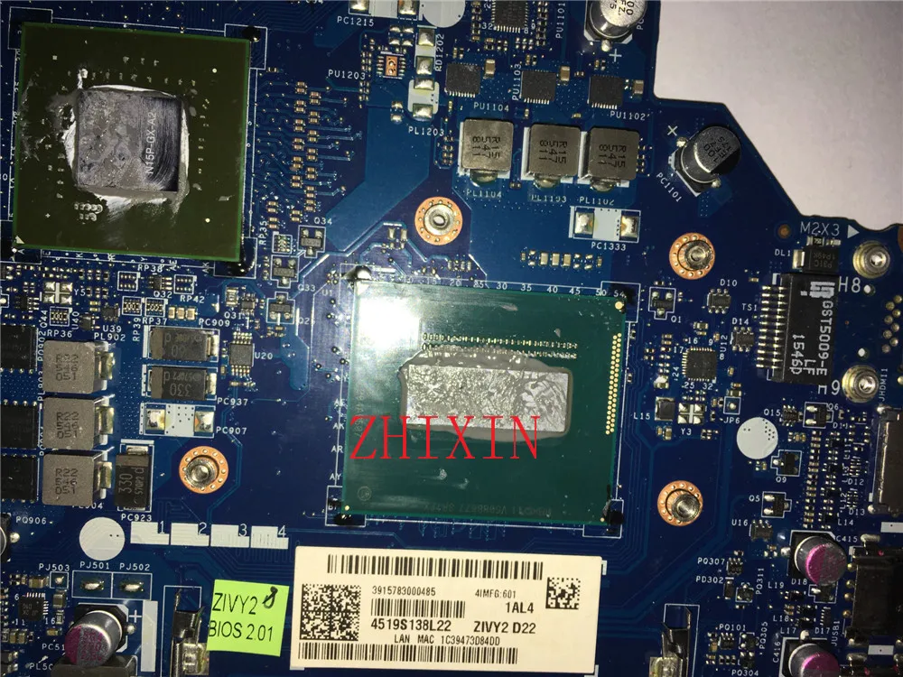 yourui For Lenovo Y70-70 Laptop Motherboard ZIVY2 LA-B111P 5B20H22933 With i5-4210HQ Processor GTX