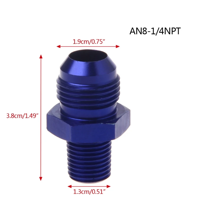 Различные AN6 AN8 NPT прямой мазута воздуха системы шланг Конец фитинг адаптер синий 1/2 1/4 3/8 - Цвет: AN8