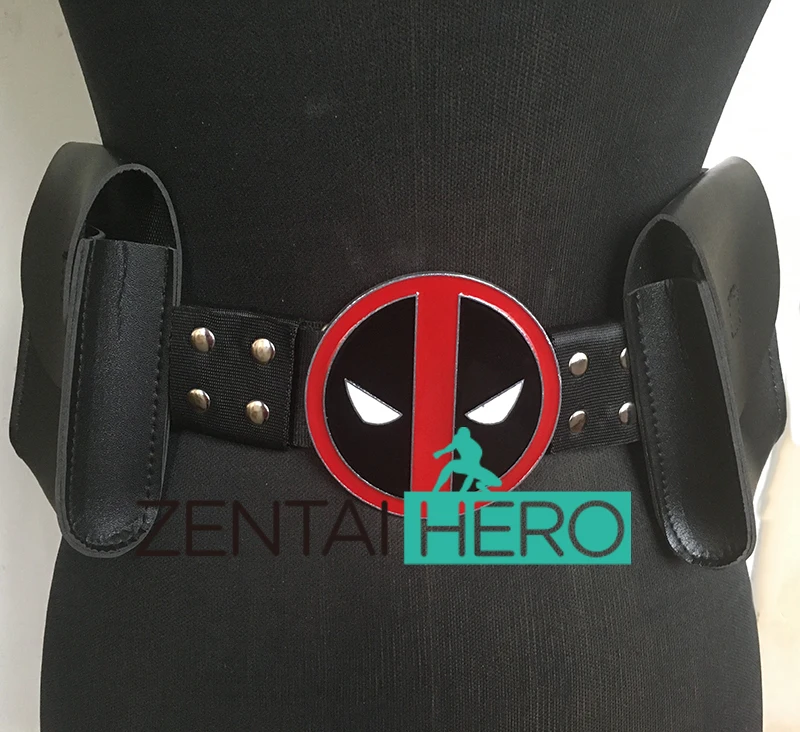 

Free Shipping Wholesale Free Size Adult Cool Leather Deadpool Suit Belt In Two Style For Halloween Party Costume Belt BE1437