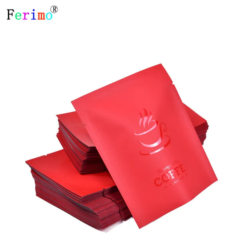 

100pcs 10x12.5cm High Quality Coffee Packing Bag Aluminum Foil Open Top Bag Heal Seal Red Pouches Storage Bags Wholesale