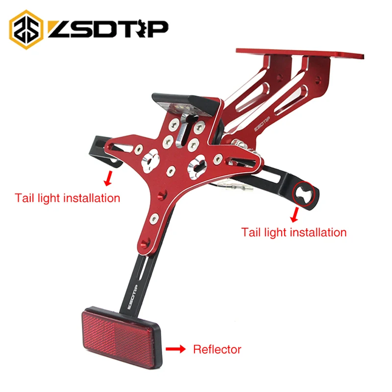 

ZSDTRP Universal CNC Motorcycle Adjustable Angle Aluminum License Number Plate Frame Holder Bracket For Honda CBR Suzuki GSXR