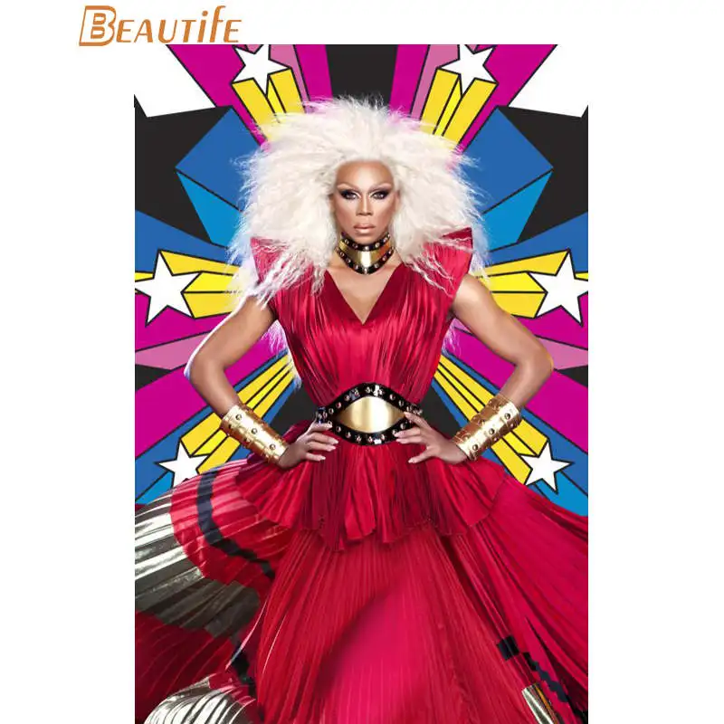 Изготовленный На Заказ Rupaul плакат ткань Шелковый украшения дома настенный
