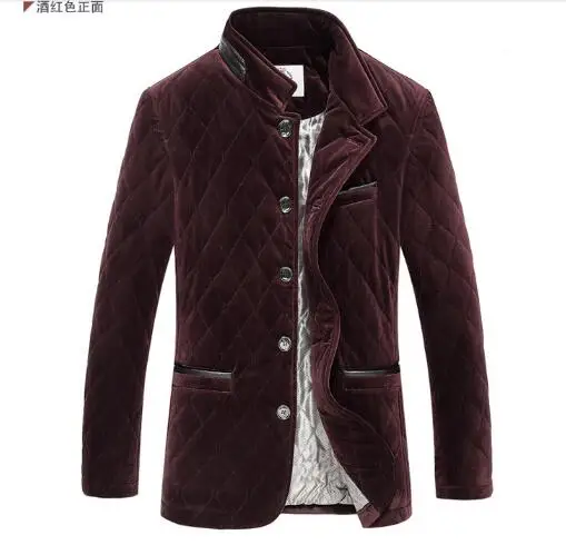 Cheap Free shipping In the spring autumn winter mulberry silk leisure men's clothing of plus-size pleuche cotton-padded jacket / M-5XL