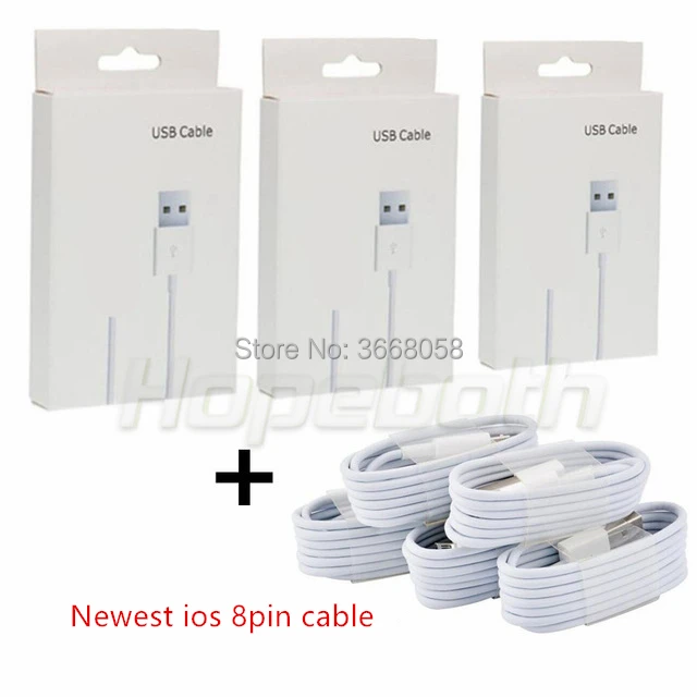 

100pcs Good Quality white color 1M 3Ft 8pin ios USB Data Sync Charger Cable for iphone 5 5s 6 6s 7 8 X plus cabo factory cheap