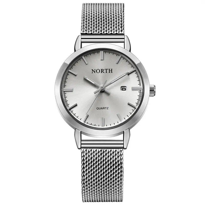 Reloj Mujer NORTH женские часы люксовый бренд золотые кварцевые женские часы Женская мода платье браслет водонепроницаемые часы для жены - Цвет: White