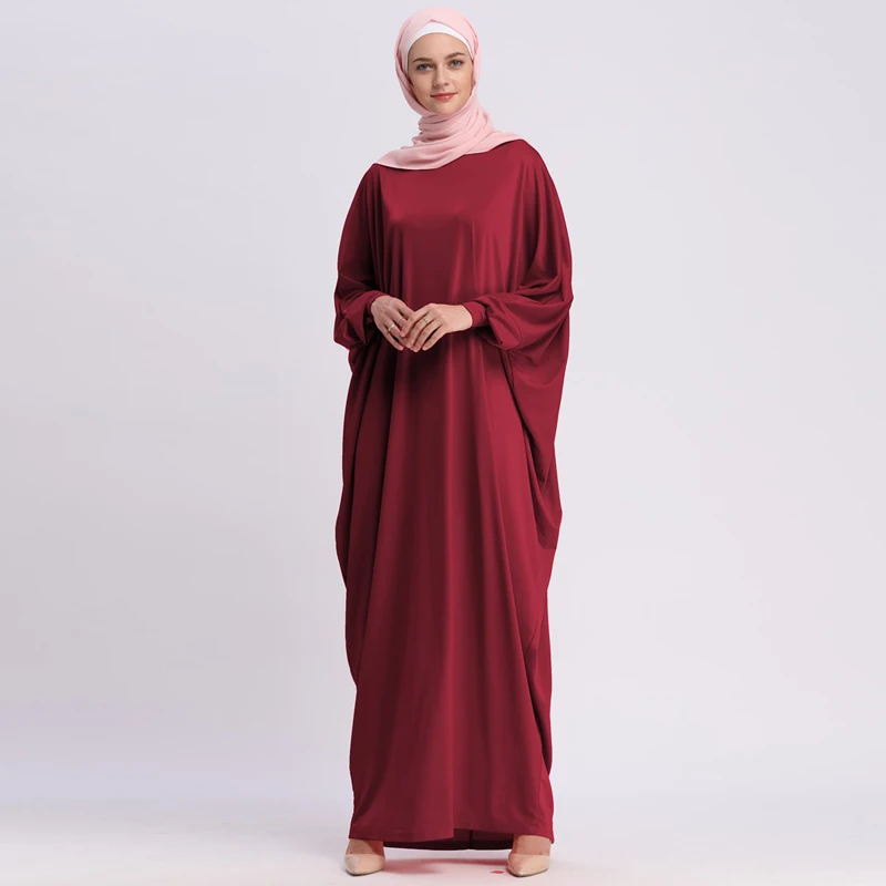 Кафтан абайя Дубай ислам Турция длинный мусульманский хиджаб платье Абая для женщин Кафтан марокаин турецкая исламская одежда джилбаб мослима - Цвет: Wine Red Robe